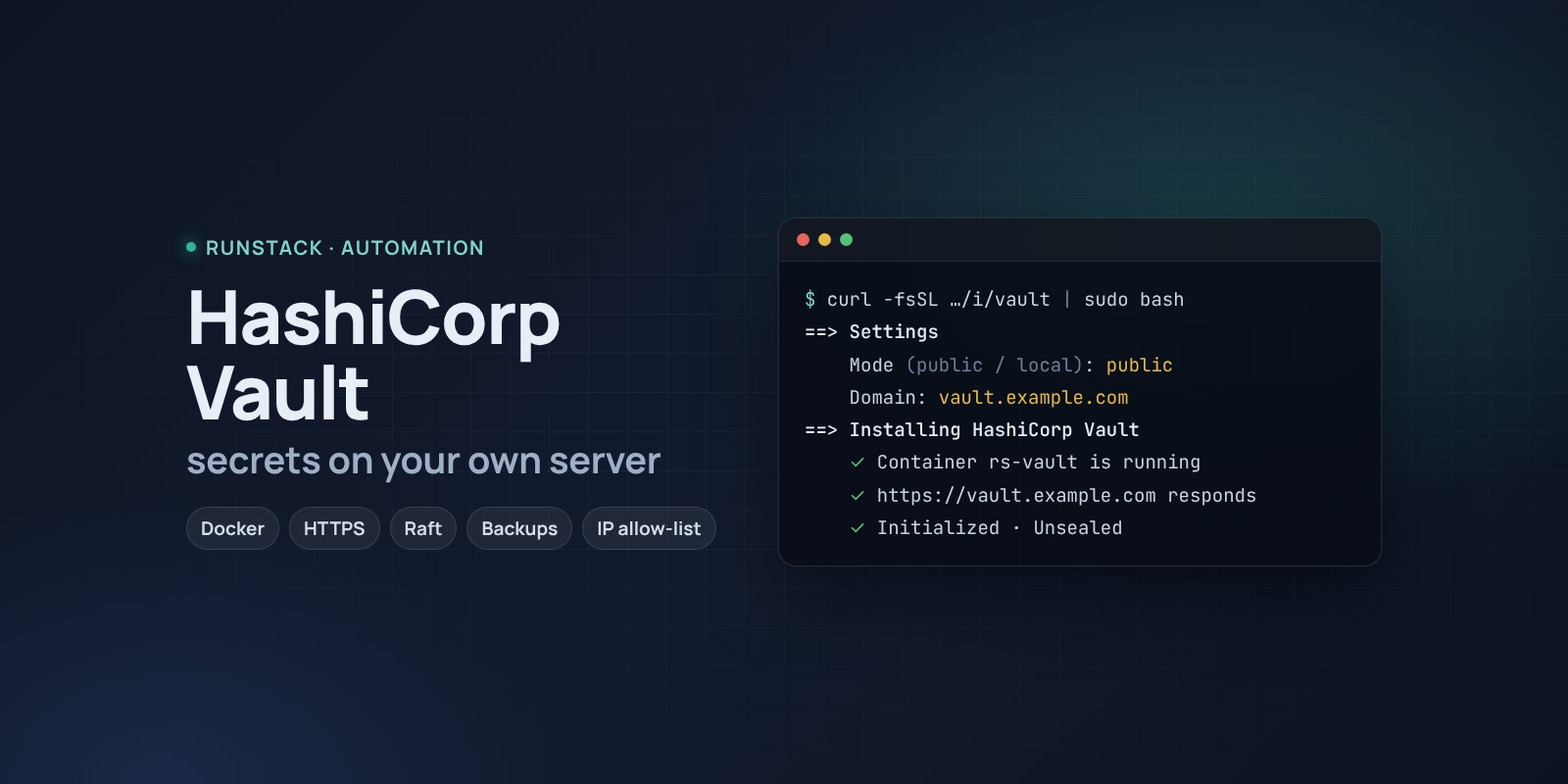 HashiCorp Vault — хранилище секретов на своём сервере